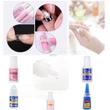 Mix Nail Glue-With Brush On-Drip-Strong Hold-Salon Tips Deco Art Stone