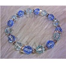 Elastic Stretch Swarovski Crystal Bracelet Blue Diamond Gift Fits All