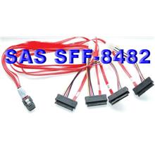 Mini SAS SFF-8087 to (4) SFF-8482 29pin SAS cable with 4-pin Powe
