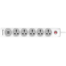 HUNTKEY SZN607 POWER STRIP SURGE PROTECTOR 6 PLUGS 2 USB 3METER EXTENSION SOCK