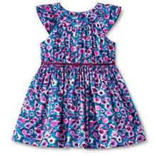 Cherokee Watercolor Garden Dress Baby Girl Clothes Blue Purple Floral