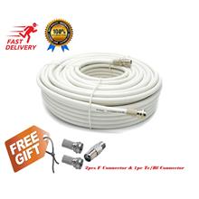 RG6 Hi Quality Coaxial Cables For Astro Digital TV CCTV (15m) Free Connectors