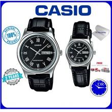 CASIO MTP &amp;LTP-V006L-1 ORIGINAL COUPLE MEN'S WOMEN'S ANALOGUE DAY DATE LEA