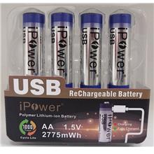 4 x AA / AAA 1.5V USB Rechargeable Battery Polymer Lithium-ion Cell