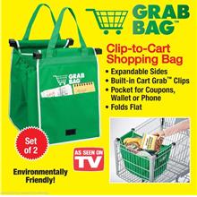 2PCS Grab Bag Reusable Shopping Bags TV PRODUCT