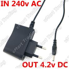 Wall Adapter for Flashlight / Headlamp Charger In 240V AC Out 4.2V DC