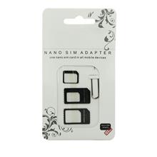 4 in 1 Nano Sim Card + Micro Sim + Standard SIM Card Adapters + Pin