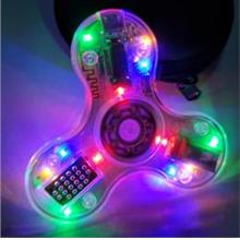 Transparent Glowing LED Fidget Spinner with Bluetooth Speaker