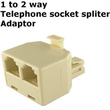 1 To 2 way Socket Adaptor Telephone 2 line Extension Spliter Modem