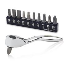 TOPTUL GAAR1201 12PCS 1/4' (H) Mini Reversible Bit Ratchet &amp; Bit Set