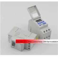 THC15A Digital LCD Programmable Timer DC12V 16A Time Relay Fingerprint
