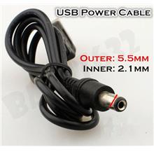 5V USB Power PC to TV Converter Cable 5.5 mm x 2.1 mm Jack 1360.1 