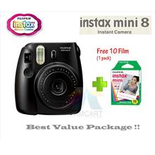 Fujifilm Instax Mini 8 Instant Film Camera (Black) Free Instax Film