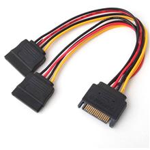 15pin Male to 2x 15pin Female SATA Power Cable Splitter (F2735/S087)