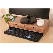 2 Drawer Monitor Riser Cabinet Wooden DIY Computer Desktop Table