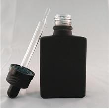 Bottle Square Glass 30ml Frosted with Dropper