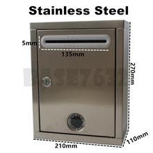 Stainless Steel Suggestion Box Letter Complaint Box w/ windows 1987.1
