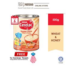 NESTLE CERELAC Wheat Honey Infant Cereal Tin 500g FREE Towel)