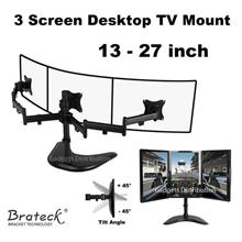 BRATECK LDT07-T036 13 to 27 Inch Triple Screen Monitor TV Mount 2373.1