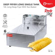 12L Deep Fryer Long Single Tank Double Basket Machine Electric