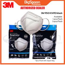 3M 9513 KN95 Mask Particulate Respirator (1pc/3pc Pack) Single Packing
