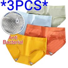 3PCS Woman Anti-Bacterial Cotton Mid Rise Panties Plus Size (XL/XXL)
