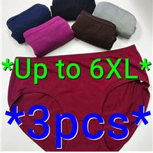 (L~6XL) 3PCS Woman Plus Size Panties Comfort Super Big Underwear