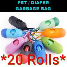 (20 Rolls) Pet Poop /Baby Diaper Disposable mini Plastic Bag Dispenser