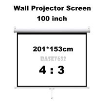 100 inch 2*1.5m / 7'' x 5'' Wall Hand Pull Projector Screen 4:3 2242.1