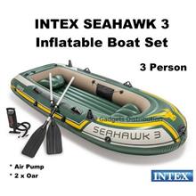 INTEX 68380 Seahawk 3 Person Inflatable Boat Set Air Pump Oar 2385.1