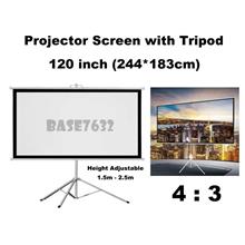 120inch 244*183cm Foldable Projector Screen w Tripod Stand 4:3 2238.1