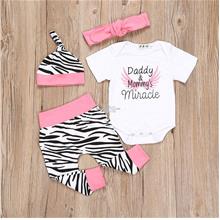 Pink Daddy & Mommy's Miracle 4pcs Romper Set