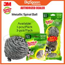 3M SCOTCH-BRITE 1/3-Pcs Metallic Spiral Ball Stainless Steel Scourer