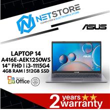 ASUS LAPTOP 14 A416E-AEK1250WS - 14” FHD | i3-1115G4|4GB RAM|512GB SSD