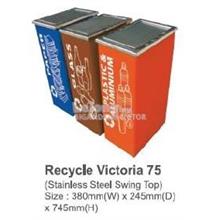 Recycle Bin 3In1 Victoria 75 380Wx245Dx745Hmm Stainless Stl Swing Top