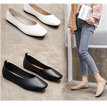 (Size 35~40) Comfort PU Leather Flat Bottom Ladies Casual Shoes Woman