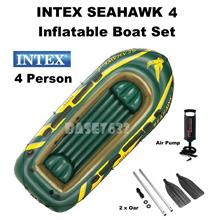 INTEX 68351 Seahawk 4 Person Inflatable Boat Set Air Pump Oar 2275.1