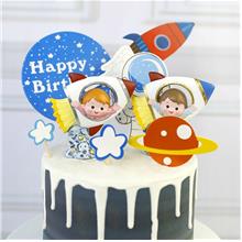 Spaceman Baby Boy Baby Girl Astronaut Cake Topper Decoration \u706b\u7bad\u5b9