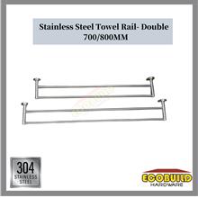 STAINLESS STEEL 304 DOUBLE TOWEL RAIL 700/800 MM
