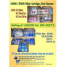 CANON / EPSON INKjet Cartridges   stock clearance 