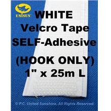 VELCRO TAPE Self-Adhesive 1” x 25m HOOK ONLY BLACK or WHITE