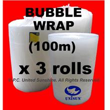APRIL PROMO x 3 ROLLS BUBBLE WRAP GRADE A 1m x 100m Plastic Packing