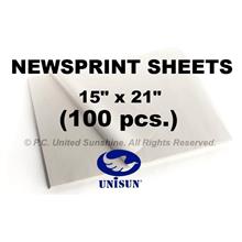 x100 pcs. NEWSPRINT PAPER Sheets 15” x 21” in Roll for Pack or Sketch