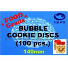 x 100 pcs FOOD GRADE 140mm CIRCLE BUBBLE WRAP for Cookie Biscuit Snack