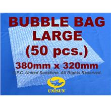 x 50 pcs. LARGE BUBBLE WRAP BAG 380mm x 320mm NO Flap ONLINE PROMO