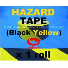HAZARD WARNING TAPE 48mm x30m(33Y)L Black/Yellow Floor Marking Caution