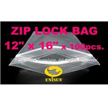 ZIP LOCK BAG 12” x 16” x 100 pcs. Resealable Plastic Bags NEW SIZE!