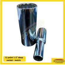 12 point 1/2&quot; deep socket - metric 12mm - 25mm (BRANDED)