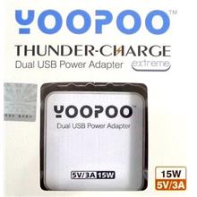 YooPoo 2 port 5V 3A iPhone iPad iPod USB Wall Charger Thunder Charge