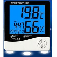Digital LCD Temperature Humidity Meter HTC-8 Backlight Clock